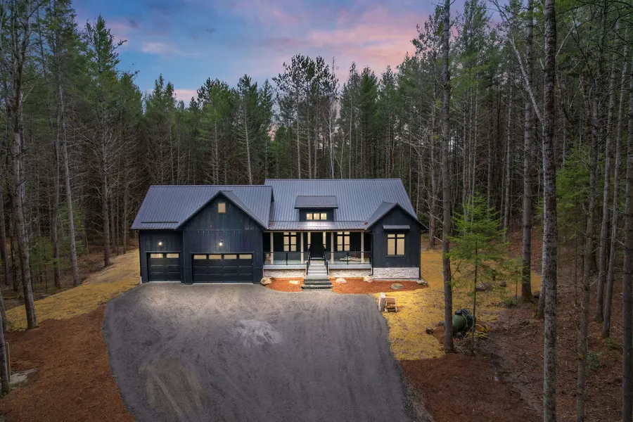 Dwight Beach Road custom home at dusk